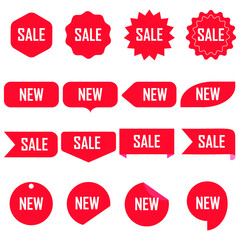 set of red sale stickers