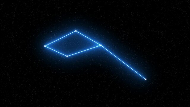 Delphinus - Animated zodiac constellation and horoscope symbol with  starfield space background
