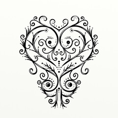 cœur décoré symétrique pour des imprimés amusants