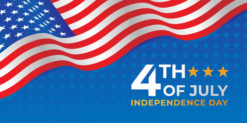 Fourth of July Independence Day of United States of America Banner Background Vector illustration. Independence Day of United States of America 4th of July with American Flag vector design.