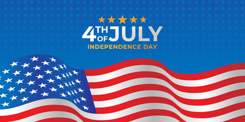 Fourth of July Independence Day of United States of America Banner Background Vector illustration. Independence Day of United States of America 4th of July with American Flag vector design.