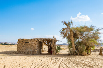 It's Small cabin in the Bahariya Oasis in Egypt