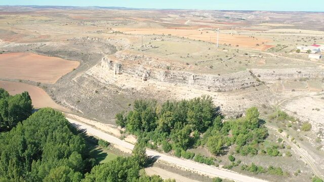 aerial view over the plateau close to Rello village, province of Soria, Castilla y Leon, Spain