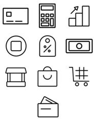 commerce icon sets that can be used for design materials and for 
online store