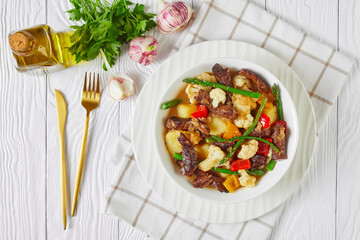 summer Beef strips Stew in a bowl