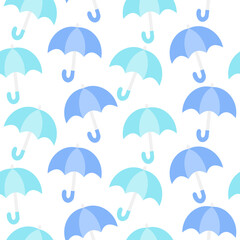 傘　シームレスパターン　ブルー