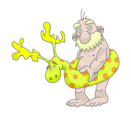 Nain avec une bouée