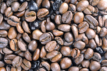 Many natural roasted coffee beans