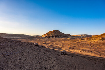 It's Nature on the sunset near the Bahariya Oasis in the Sahara Desert in Egypt
