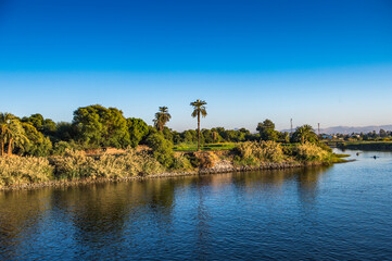 It's Coast and nature on the coast of the Nile rive in Egypt