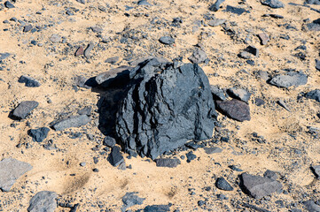 It's Black desert lanscape and basalt formarions