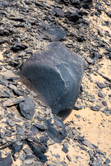 It's Black desert lanscape and basalt formarions