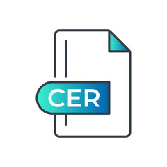 CER File Format Icon. CER extension gradiant icon.