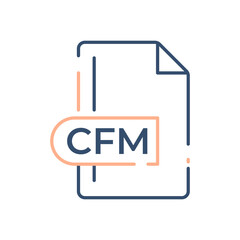 CFM File Format Icon. CFM extension line icon.