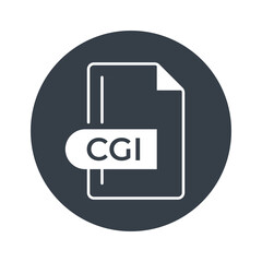 CGI File Format Icon. CGI extension filled icon.
