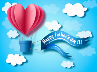 Greeting card heart holiday greetings for father congratulatory illustration