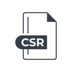 CSR File Format Icon. CSR extension filled icon.