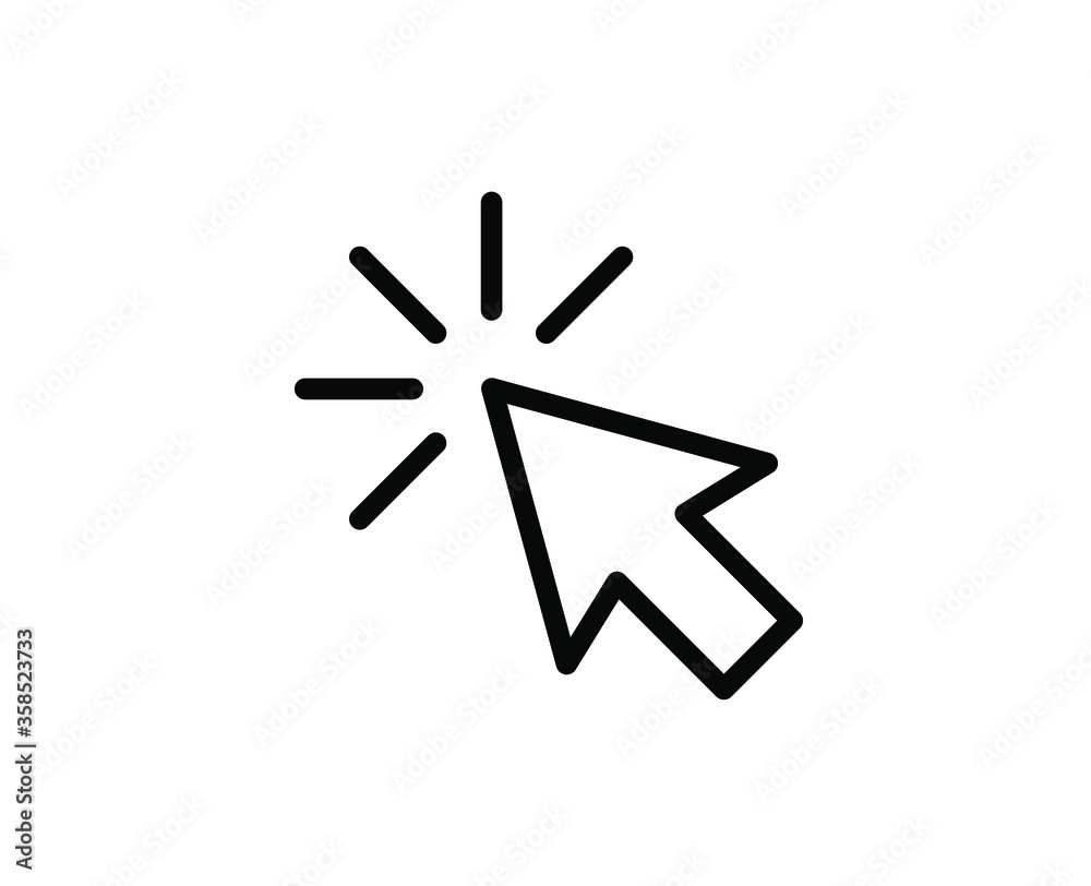 Fototapete Cursor line icon. Vector symbol in trendy flat style on white background. Click arrow.