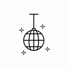 Outline disco ball icon.Disco ball vector illustration. Symbol for web and mobile