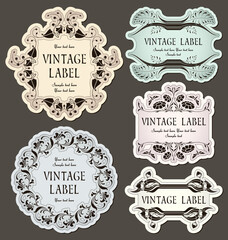 Set of vintage labels