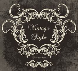 Beautiful vintage frame with flowers
