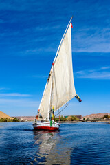 Fototapeta premium It's Felucas on the surface of the Nile in Egypt