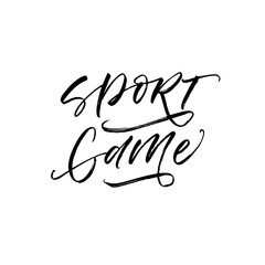 Sport game card. Modern vector brush calligraphy. Ink illustration with hand-drawn lettering. 