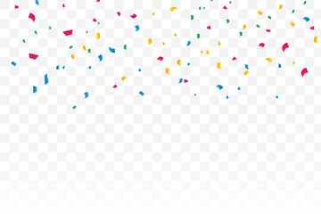 Colorful stars confetti on a transparent background. Celebration and party.