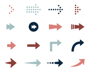 矢印のアイコンのセット／シンプル／ビジネス／三角