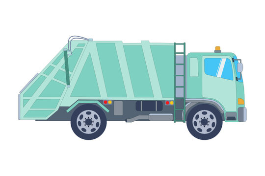 Garbage Truck. Vector illustration in flat style.