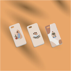 vector illustration drawing a phone case with a picture