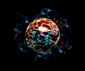 Magic crystal ball for divination and predictions a ball isolated on a black background