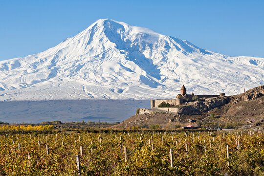 Khor Virap Monastery in Armenia and Mount Ararat