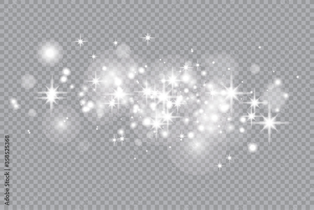 Poster gold light glow effect stars bursts with sparkles isolated on transparent background