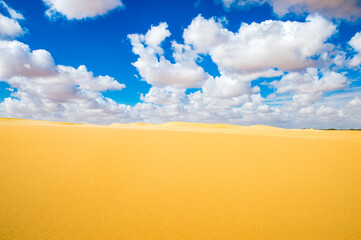 Fototapeta na wymiar It's Beautiful sand dunes in the Sahara desert in Egypt