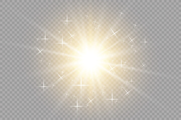 Glow light effect. Star burst with sparkles.Sun. Vector illustrationWeb