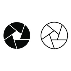 Camera shutter icon vector set, focus illustration sign collection.lens symbol. photo logo on white background