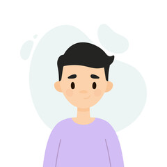 Happy boy on a white background.  Avatar of a young man.