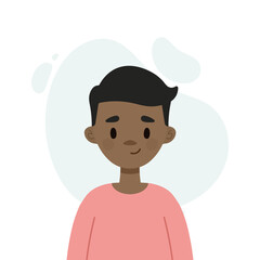 Happy boy on a white background.  Avatar of a young man.