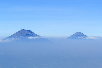 views of two twin mountains