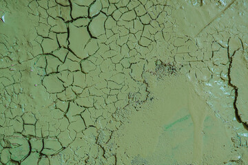 Old dirty painted wall. Several layers of peeling paint. background texture. Horizontal