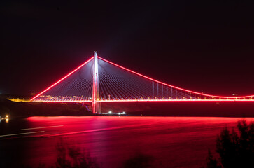 Yavuz Sultan Selim Bridge in Istanbul, Turkey.