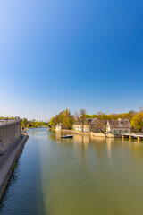 Fototapeta na wymiar Metz, France, view from Moyen bridge