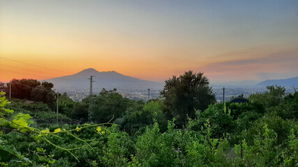 sunset in the mountains in Italy