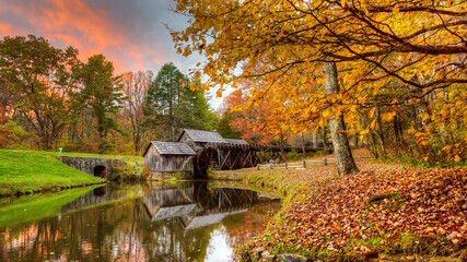 Mabry Mill in autumn on the Blue Ridge Parkway