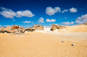 It's Beautiful landscape of the Western White Desert, main geographic attraction of Farafra.