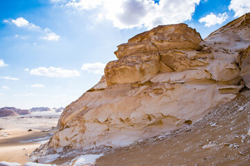 Naklejka na ściany i meble It's Beautiful view of the limestone formations of the White Desert, a national park of Egypt