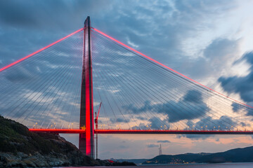 Yavuz Sultan Selim Bridge in Istanbul, Turkey.