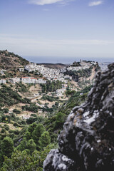 Fototapeta na wymiar Panoramic view of white andalusian village. Casares, Andalusia, Spain 