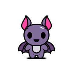 cute bat character vector